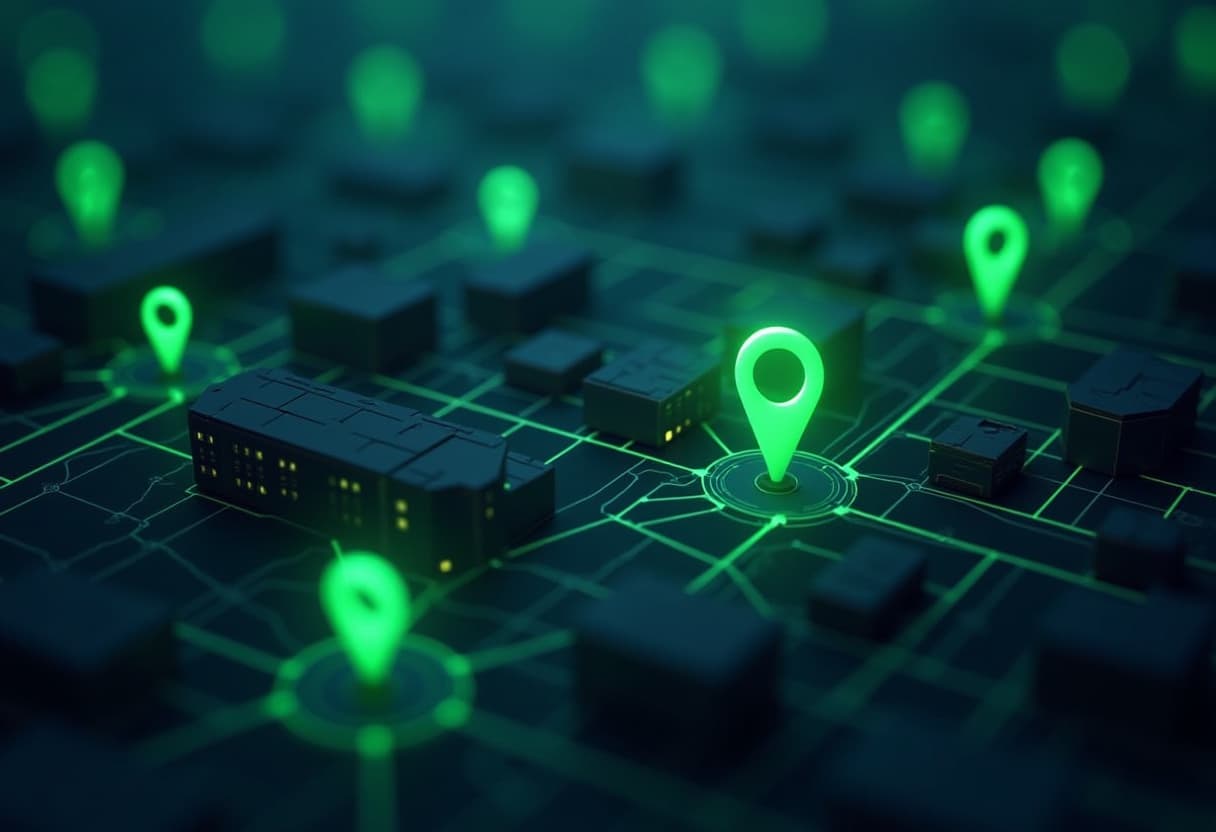 Map showing EV charging station locations