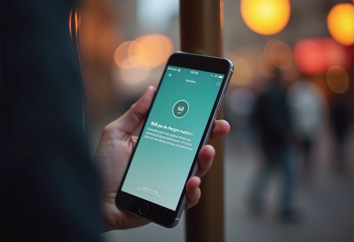 Phone showing charging station notification
