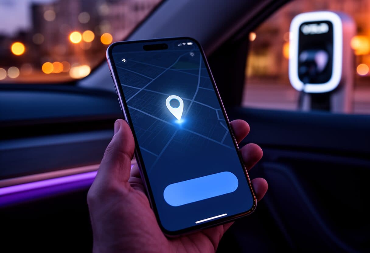 Route and destination view for an EV trip