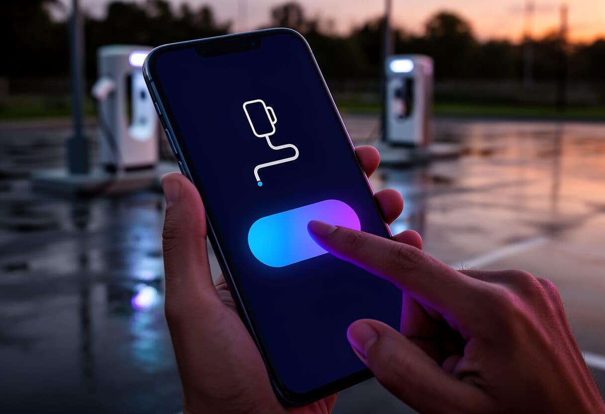 Phone showing an alert for charger availability
